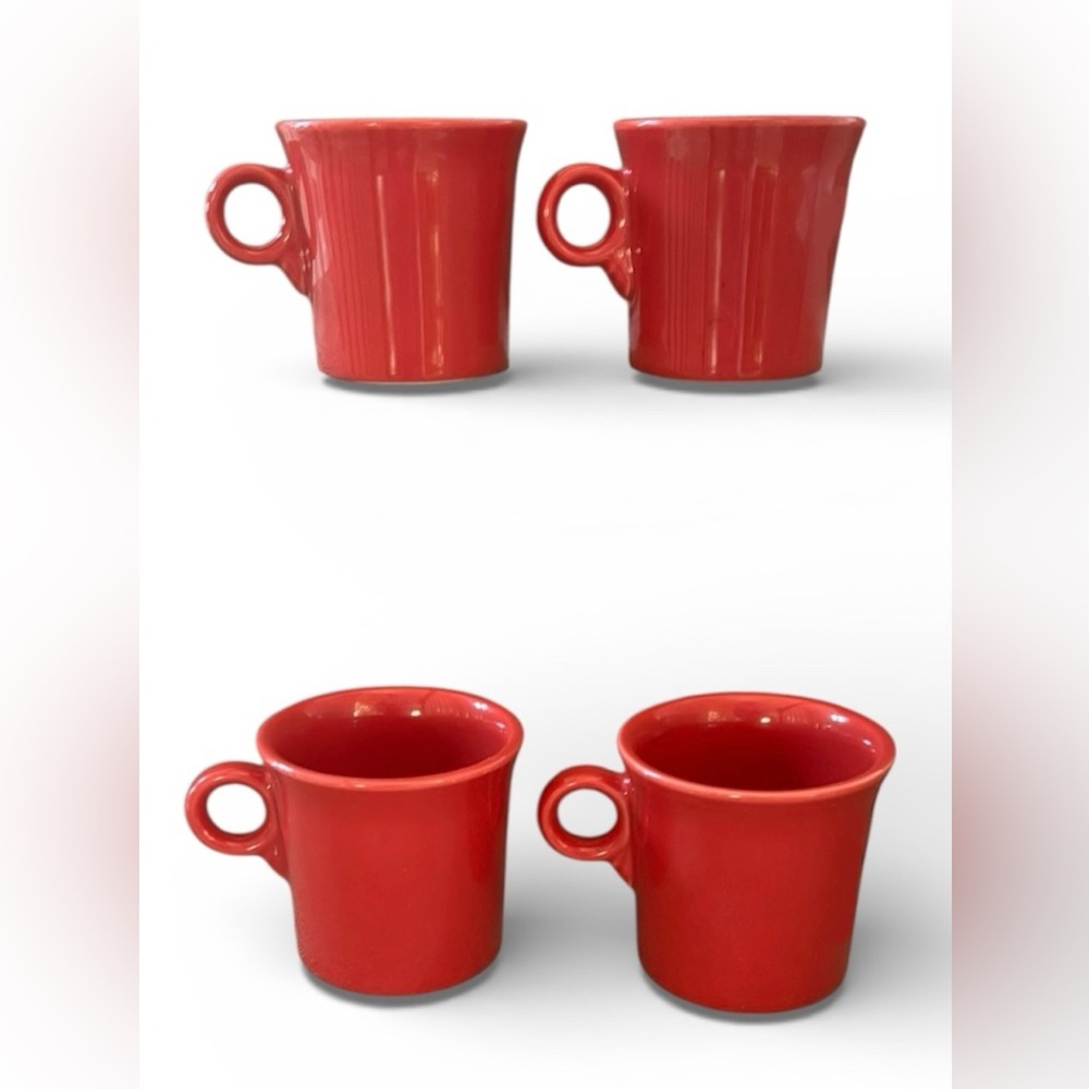 Fiesta HLC red ring handle mugs 4 total bundle ceramic